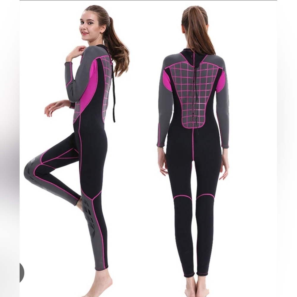 GoldFin Woman's Full Wetsuit 3mm Neoprene Fushia Black Size XL NWT